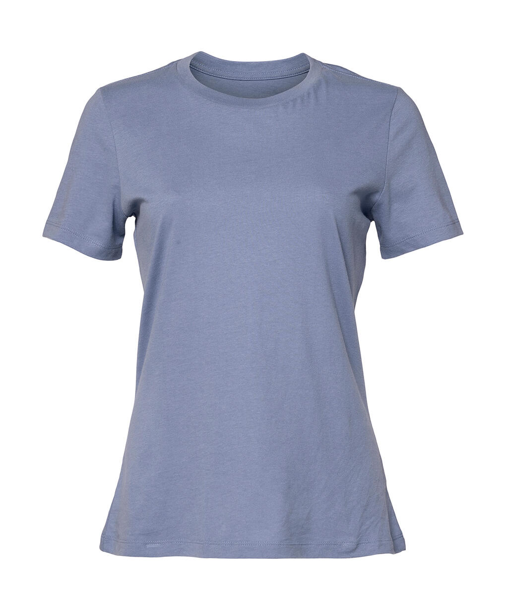 Camiseta de manga corta de punto relajado para mujer - Azul lavanda