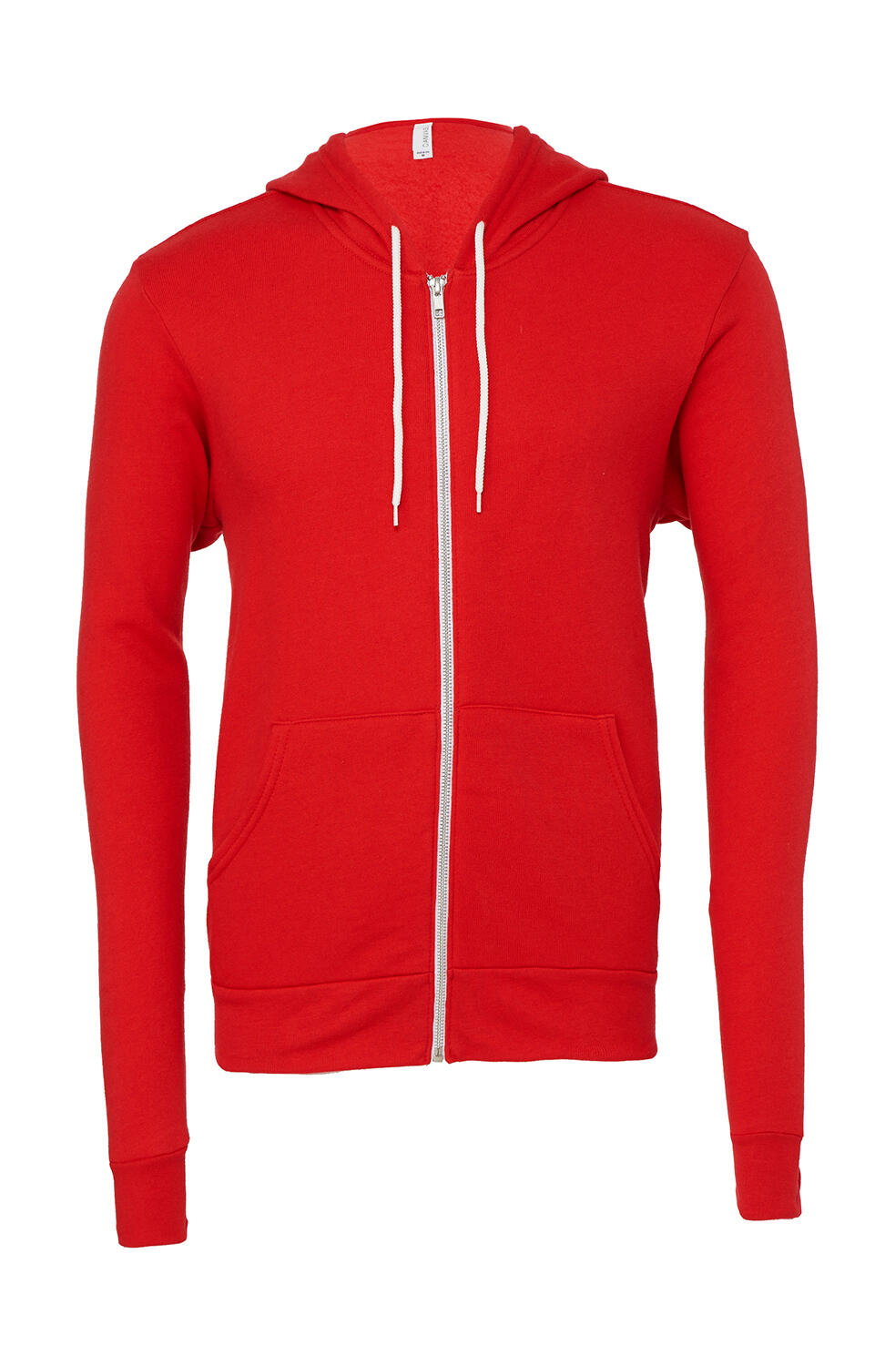 Sudadera con capucha unisex de felpa de poliéster y algodón con cremallera completa - RD - Rojo