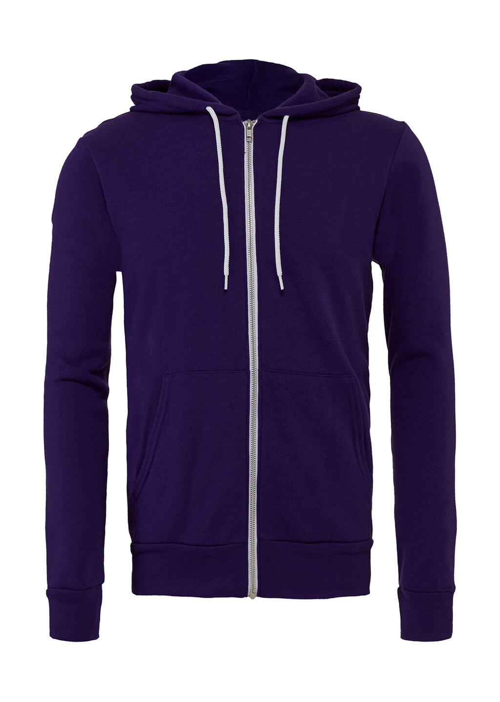 Sudadera con capucha unisex de felpa de poliéster y algodón con cremallera completa - 90 - Equipo Morado