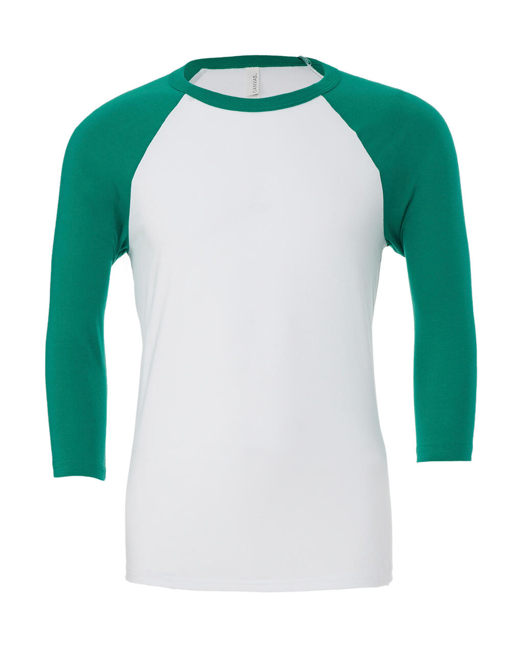 Camiseta de béisbol unisex de manga 3/4 - Blanco/Verde Kelly