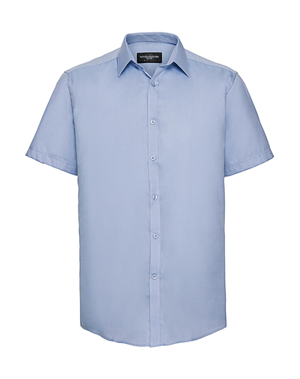 Camisa de manga larga a medida con estampado de espiga para hombre - Azul claro