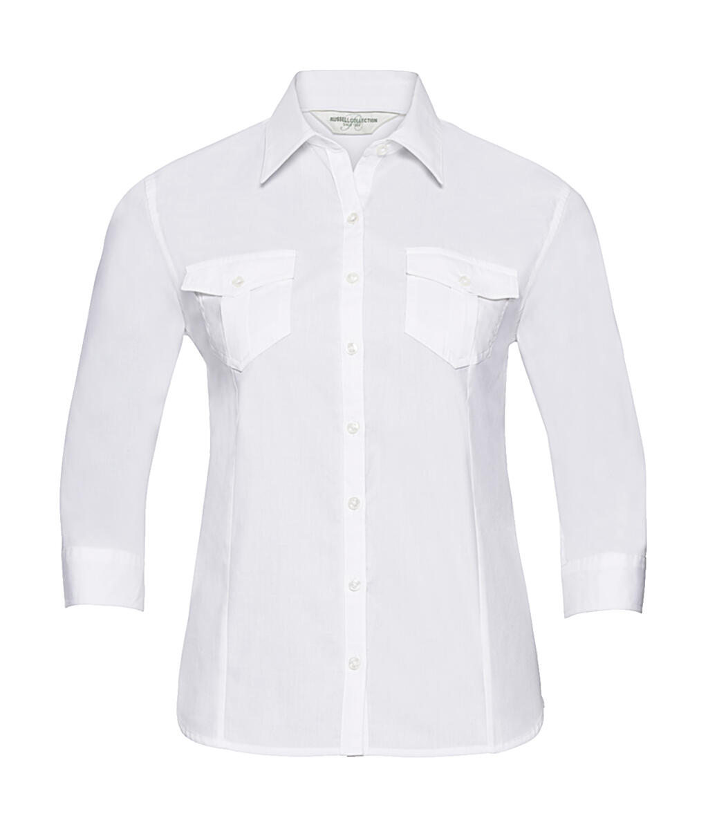 Camisa de mujer de manga 3/4 con puño - 30 - Blanco