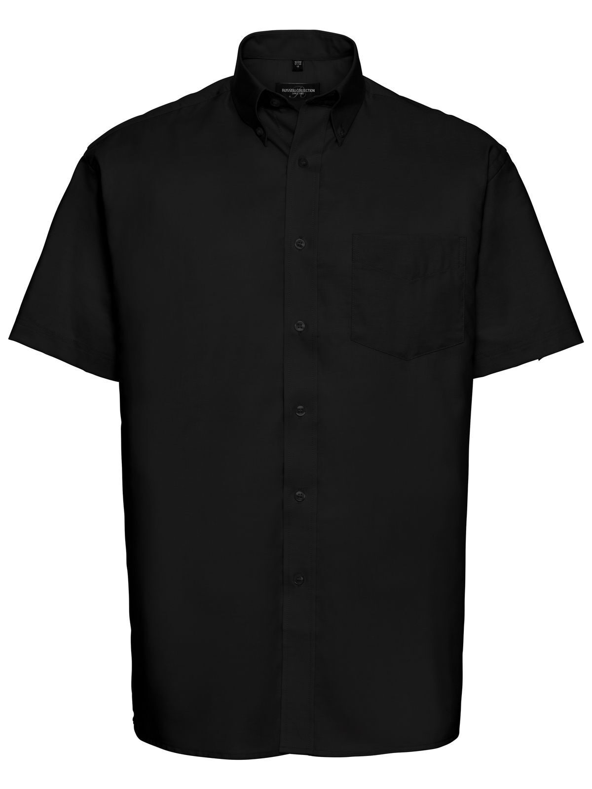Camisa Oxford clásica de manga corta para hombre - 36 - Negro