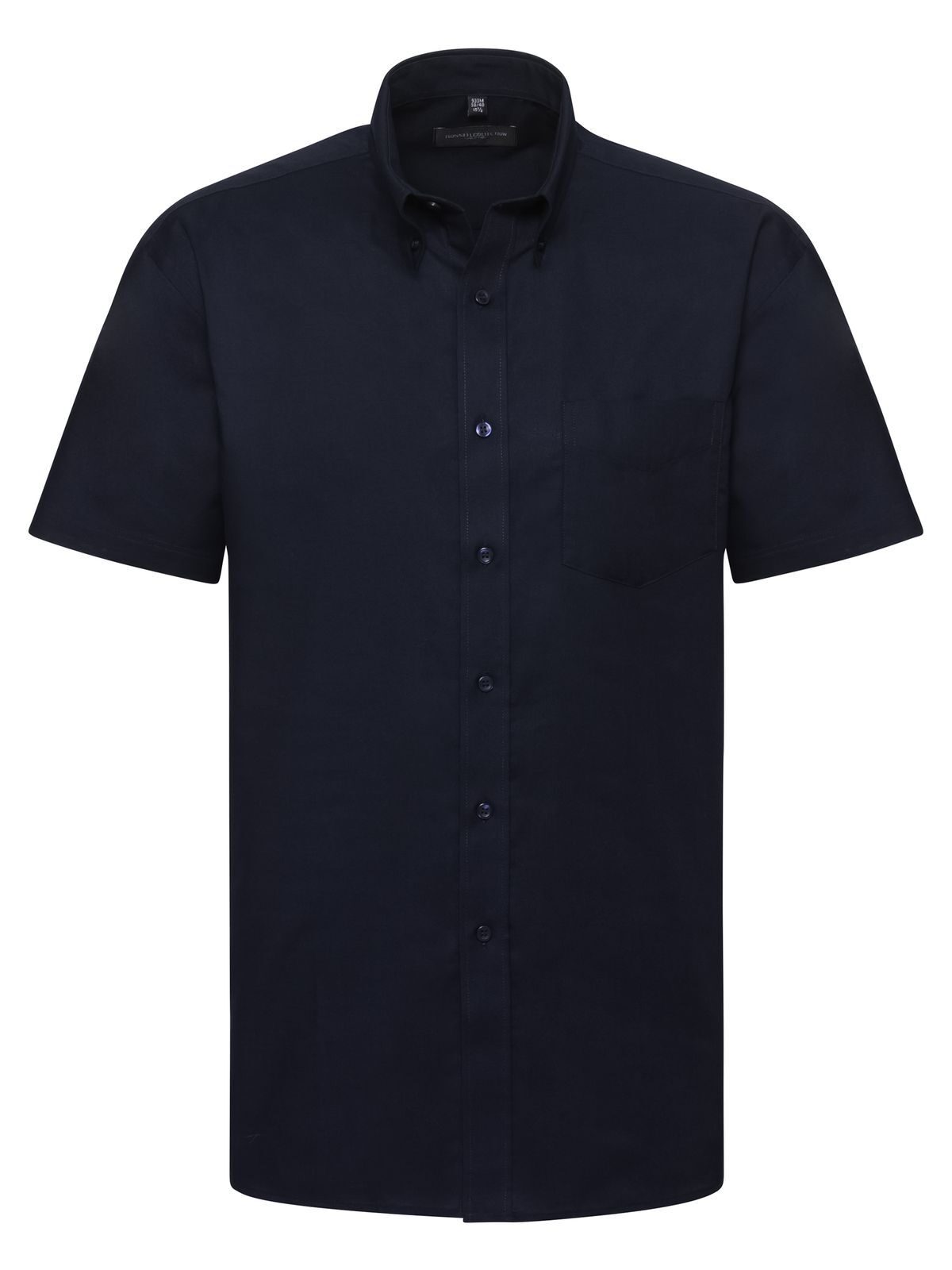 Camisa Oxford clásica de manga corta para hombre - Azul marino brillante/Azul Oxford/Blanco
