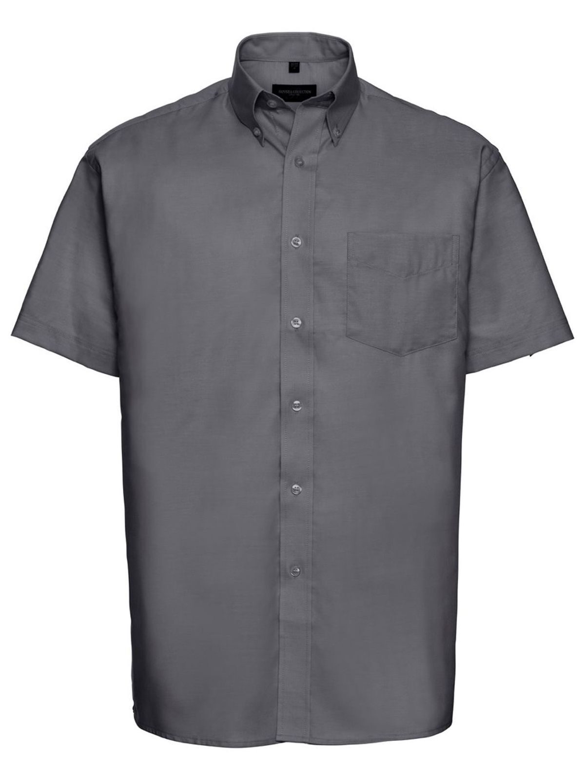 Camisa Oxford clásica de manga corta para hombre - SÍ - Plata