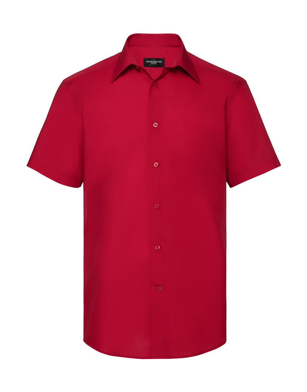 Camisa de popelina de manga corta para hombre - CR - Rojo Clásico