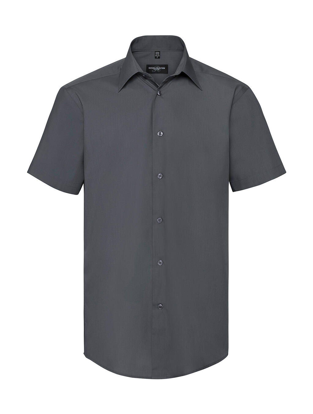 Camisa de popelina de manga corta para hombre - Gris Convoy