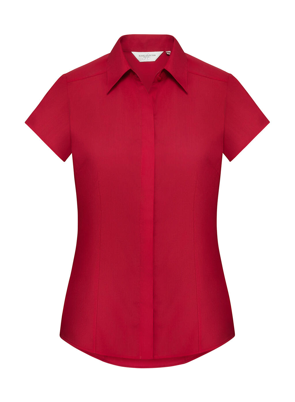 Camisa de popelina de manga corta para mujer - CR - Rojo Clásico