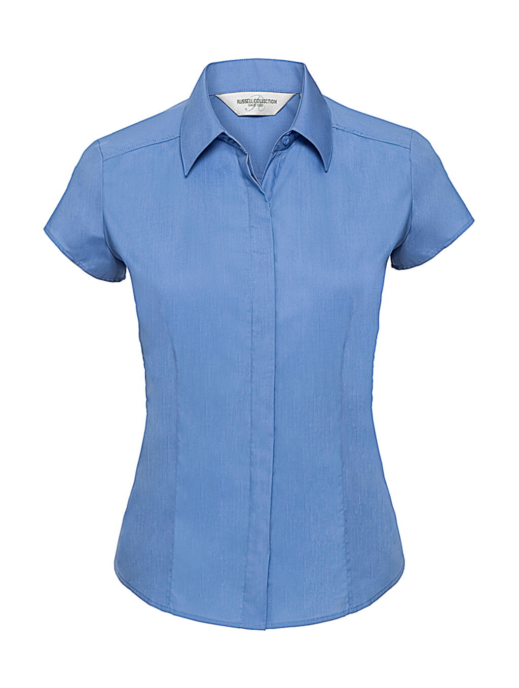 Camisa de popelina de manga corta para mujer - CP - Azul Corporativo