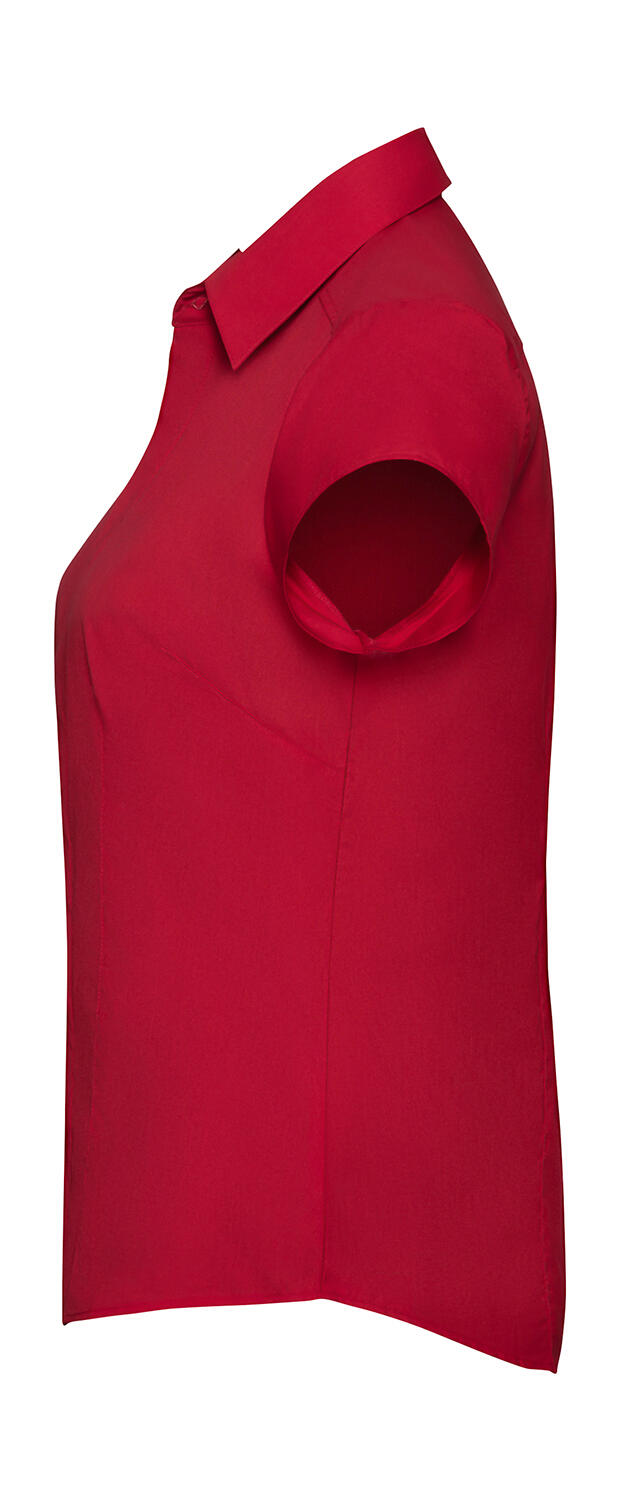 Camisa de popelina de manga corta para mujer