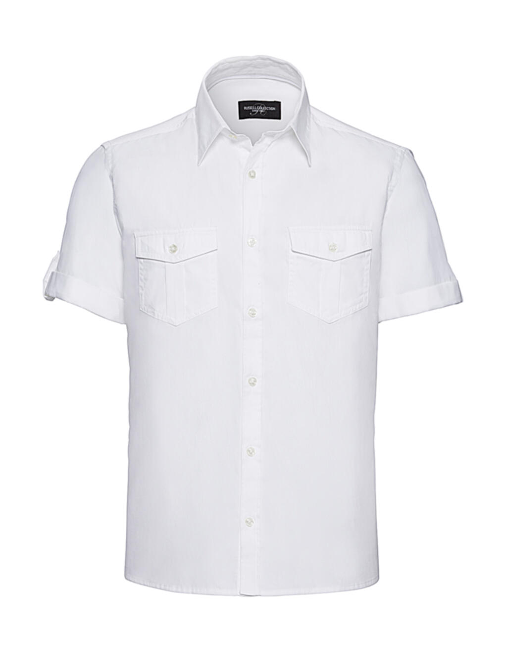 Camisa de hombre de manga corta con puños. - 30 - Blanco