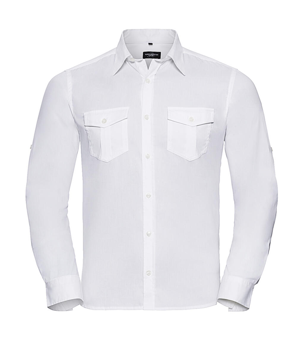 Camisa de manga larga para hombre con puños - 30 - Blanco