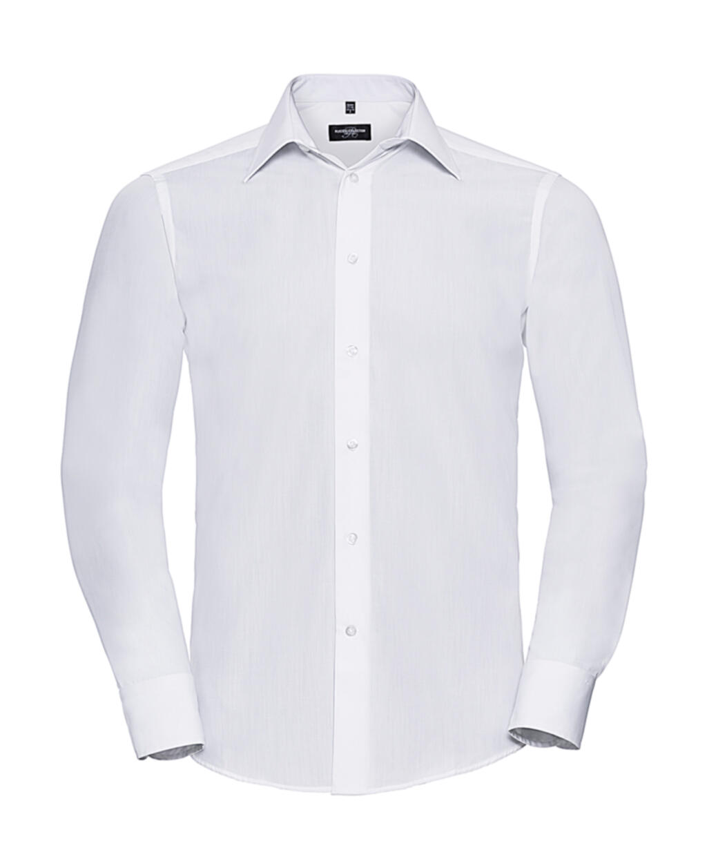 Camisa de manga larga para hombre de popelina de polialgodón con corte entallado. - 30 - Blanco