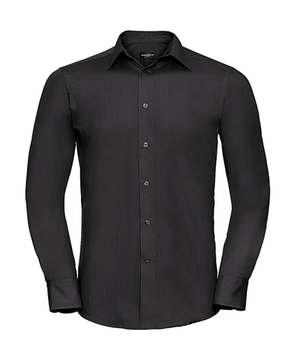 Camisa de manga larga para hombre de popelina de polialgodón con corte entallado. - 36 - Negro