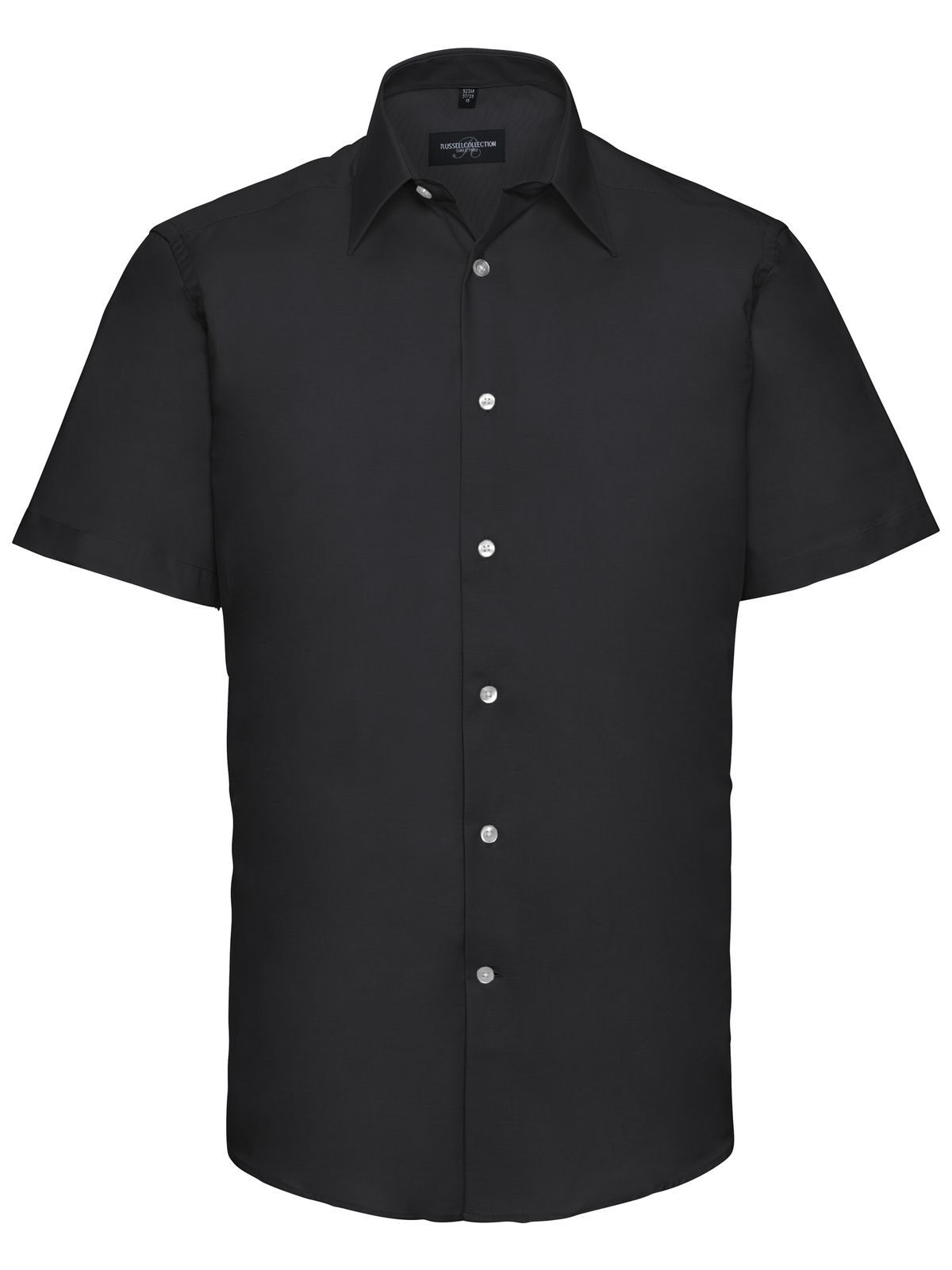 Camisa Oxford de manga corta para hombre. - 36 - Negro