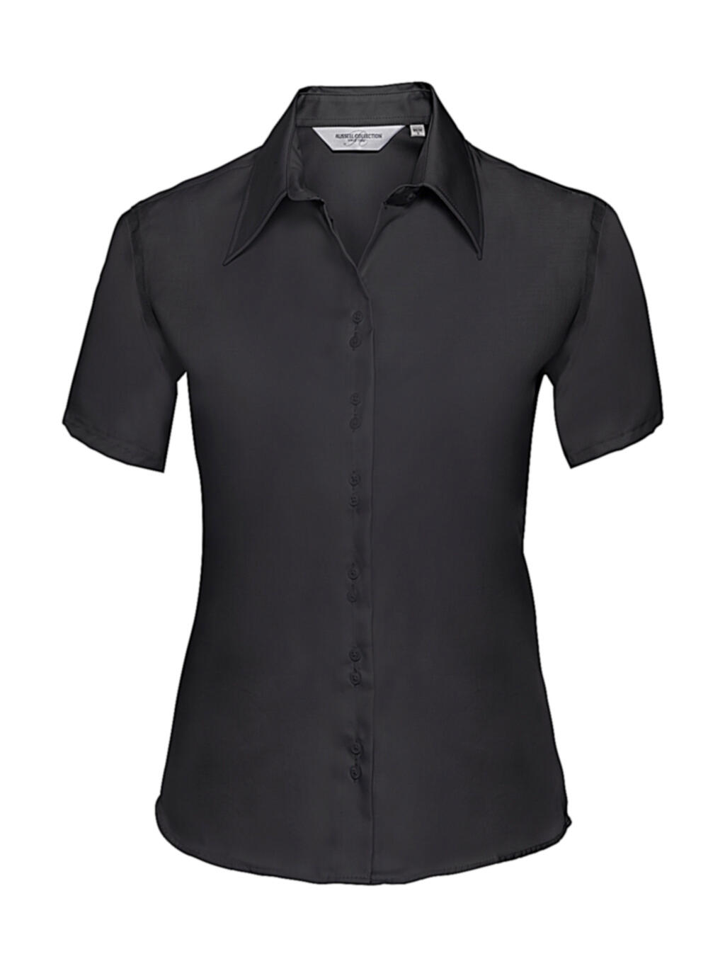 Camisa de manga corta para mujer, corte entallado, sin necesidad de planchado. - 36 - Negro