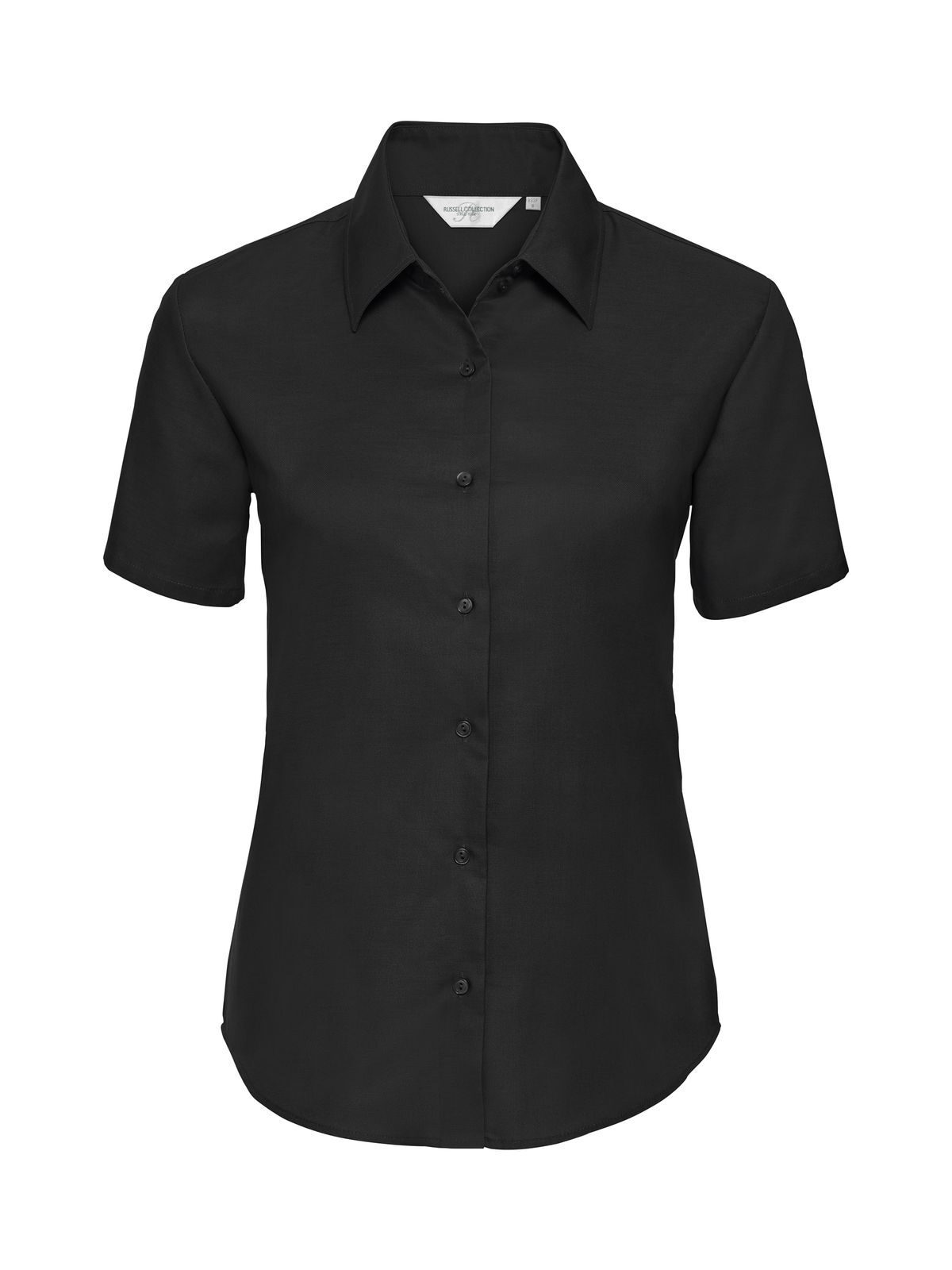 Camisa Oxford de manga corta para mujer. - 36 - Negro