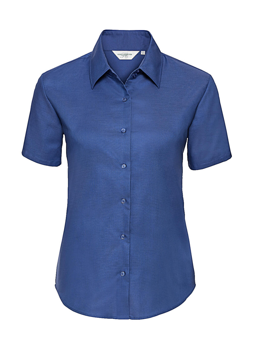 Camisa Oxford de manga corta para mujer. - ZT - Azul Azteca