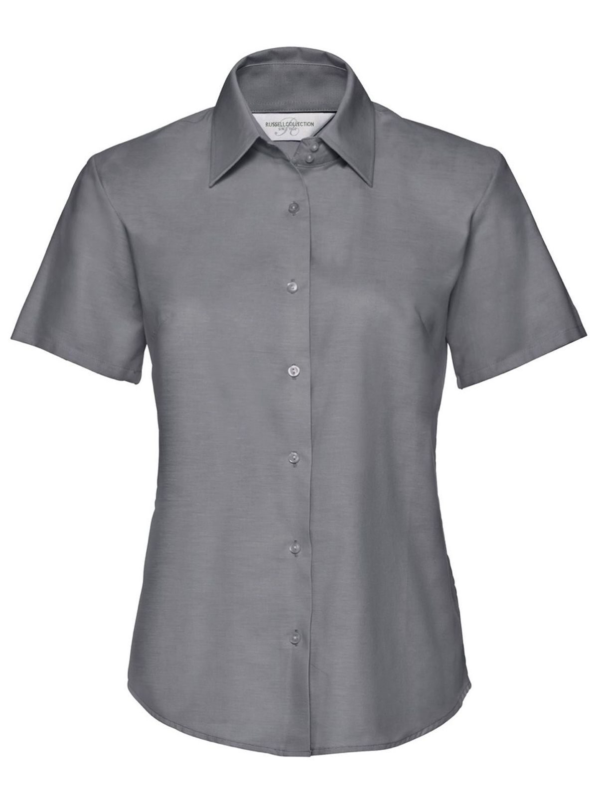 Camisa Oxford de manga corta para mujer. - SI - Plata
