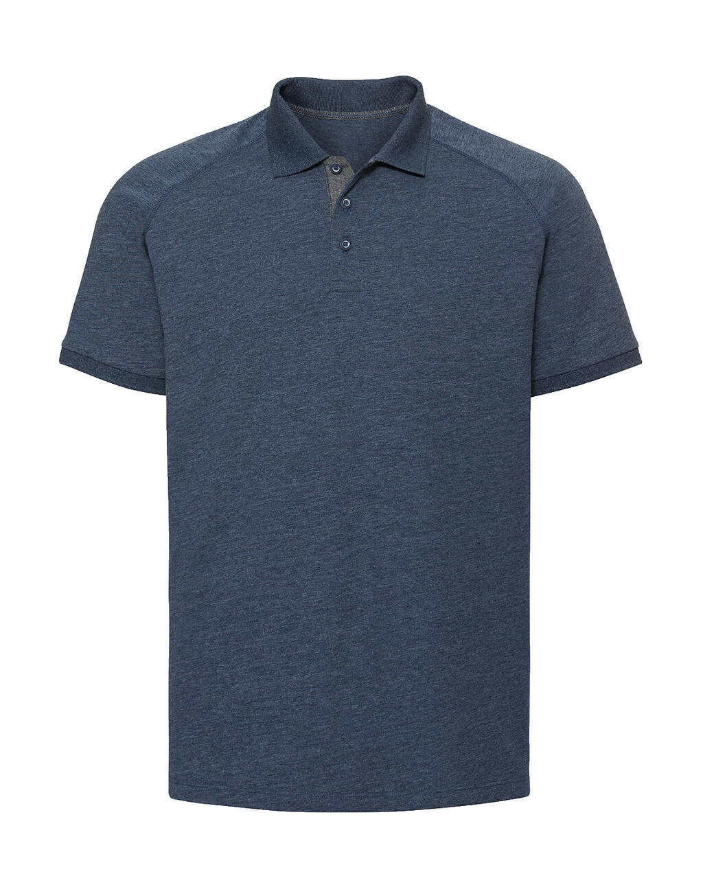 Polo raglán de punto HD para hombre - N9 - Azul marino jaspeado brillante