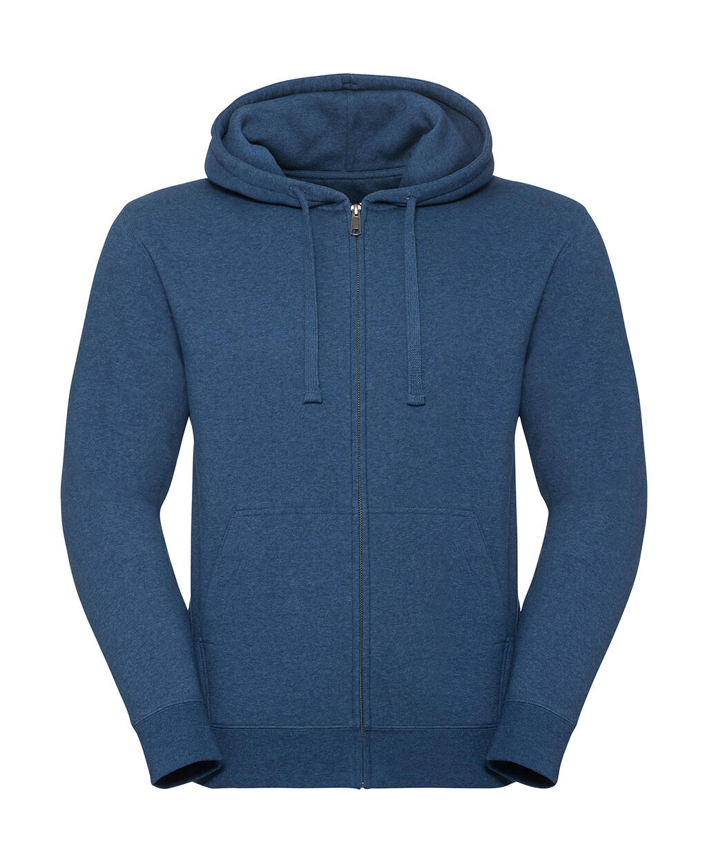 Sudadera auténtica de hombre con capucha y cremallera, color melange. - OM - Mezcla oceánica