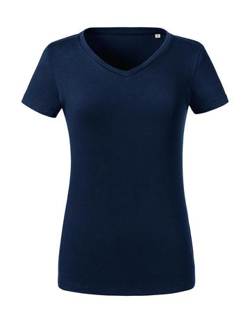 Camiseta de mujer con cuello en V de Pure Organic - Armada francesa