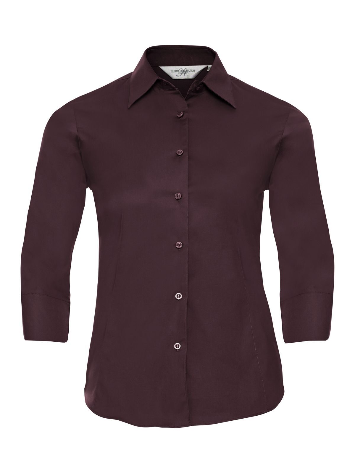 Camisa clásica de manga larga de popelina de algodón puro para mujer. - PT - Puerto