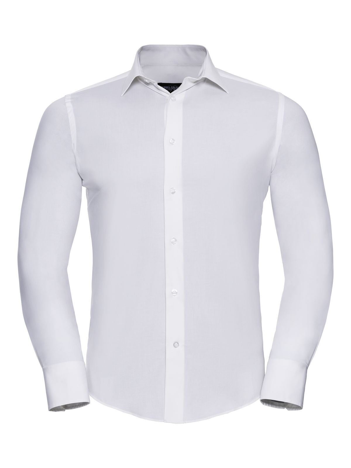 Camisa elástica ajustada de manga larga para hombre - 30 - Blanco