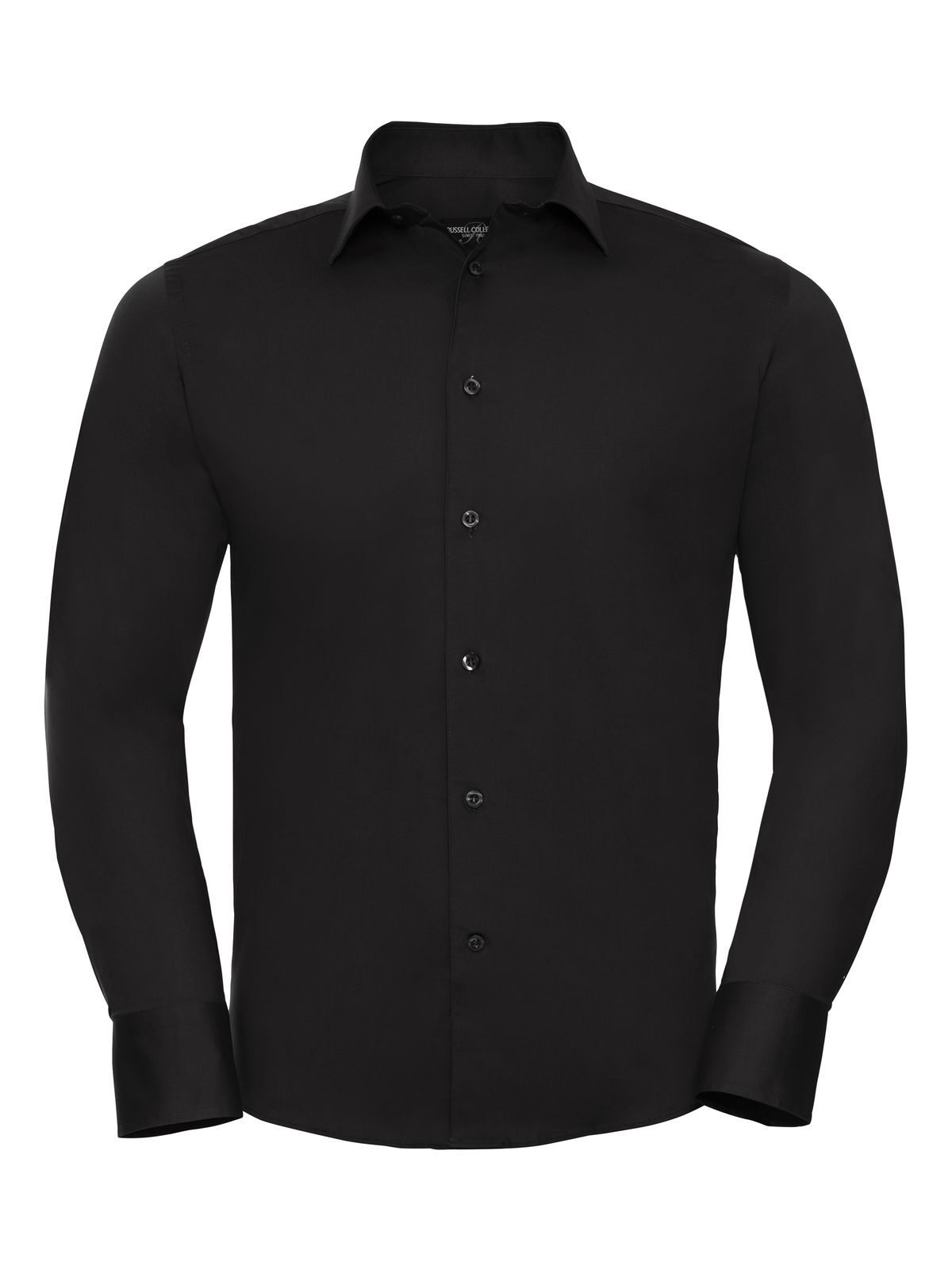 Camisa elástica ajustada de manga larga para hombre - 36 - Negro