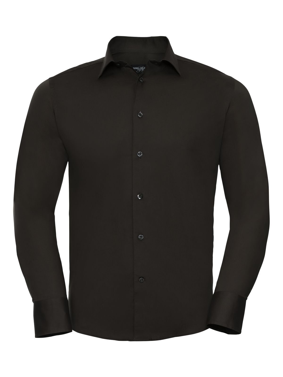 Camisa elástica ajustada de manga larga para hombre - CQ - Chocolate