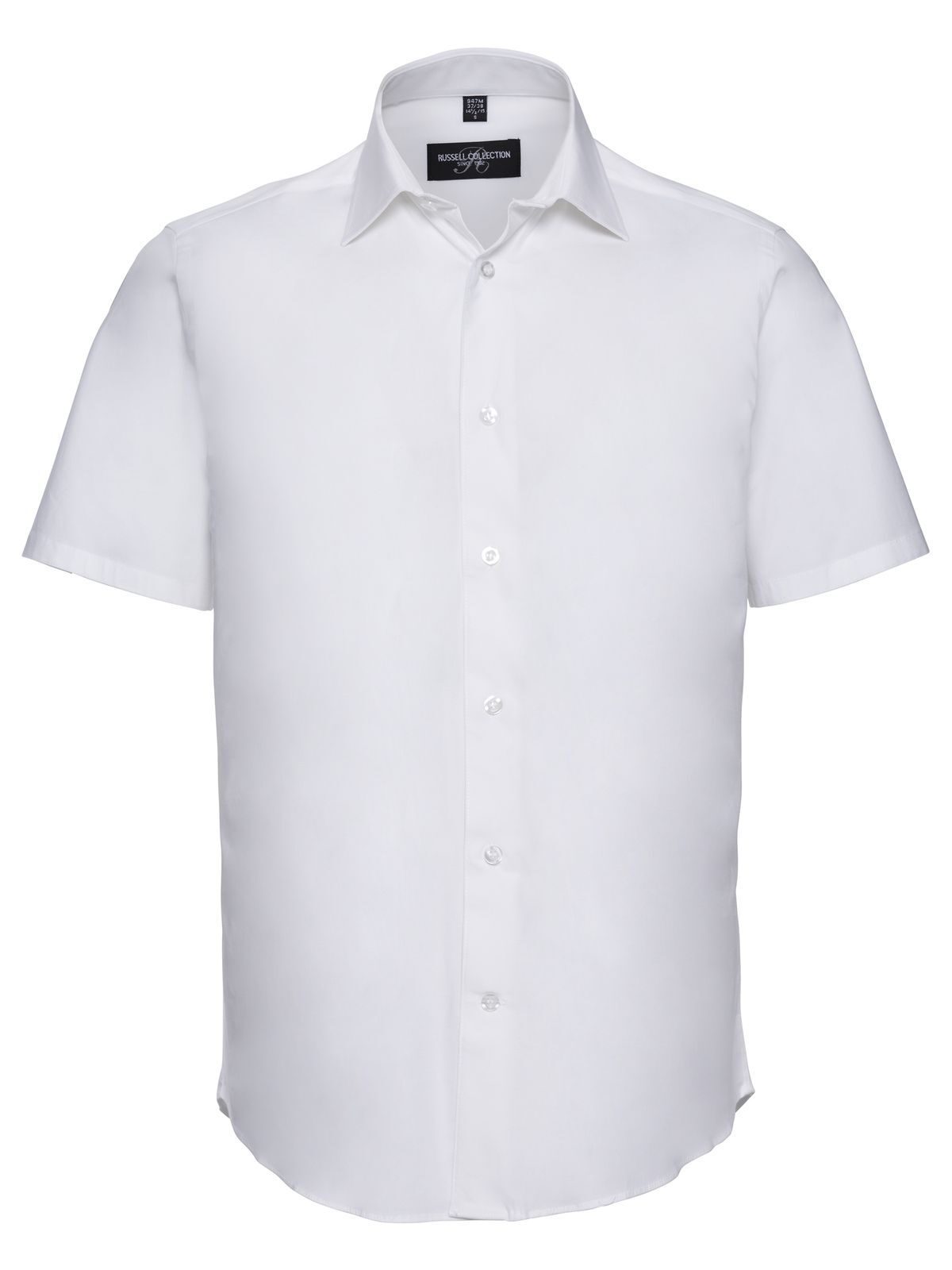Camisa elástica ajustada de manga corta para hombre - 30 - Blanco