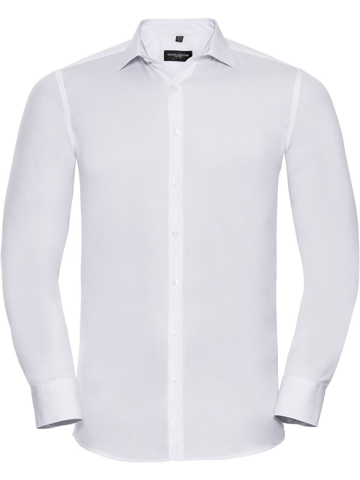 Camisa ajustada de manga larga para hombre con tejido elástico de máxima calidad. - 30 - Blanco