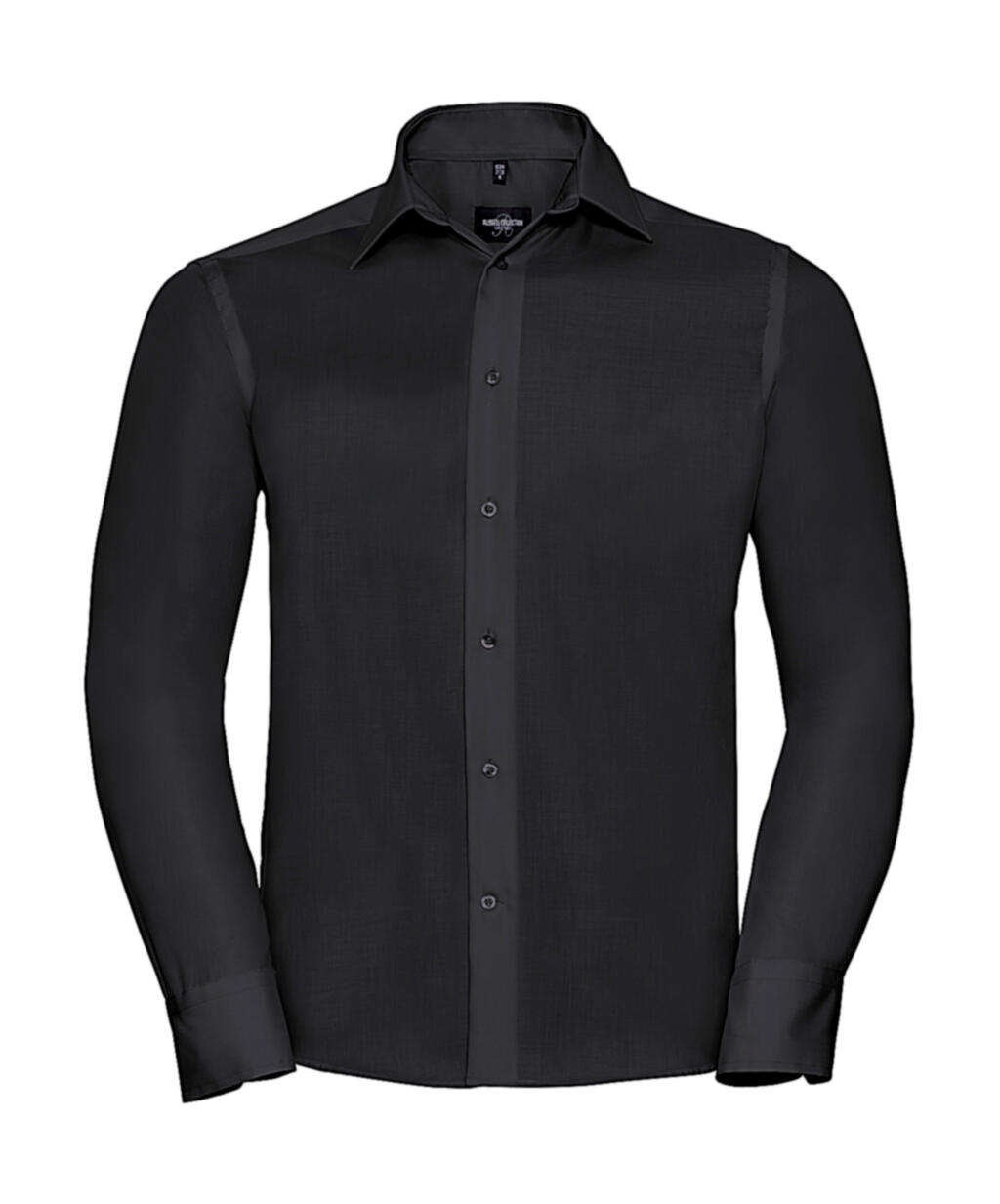Camisa de manga larga para hombre, corte entallado, que no necesita planchado. - 36 - Negro