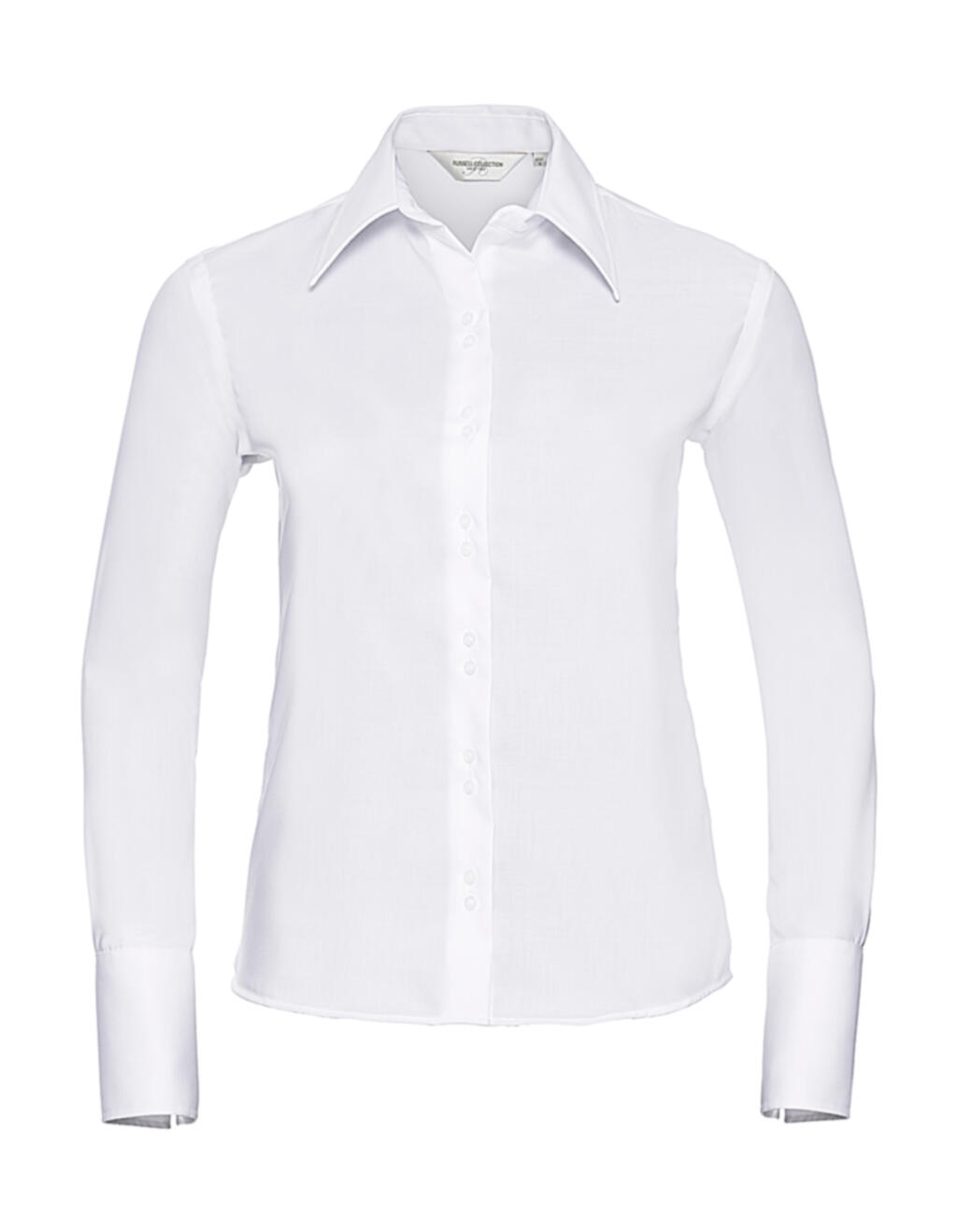 Camisa de manga larga para mujer, corte entallado, sin necesidad de planchado. - 30 - Blanco