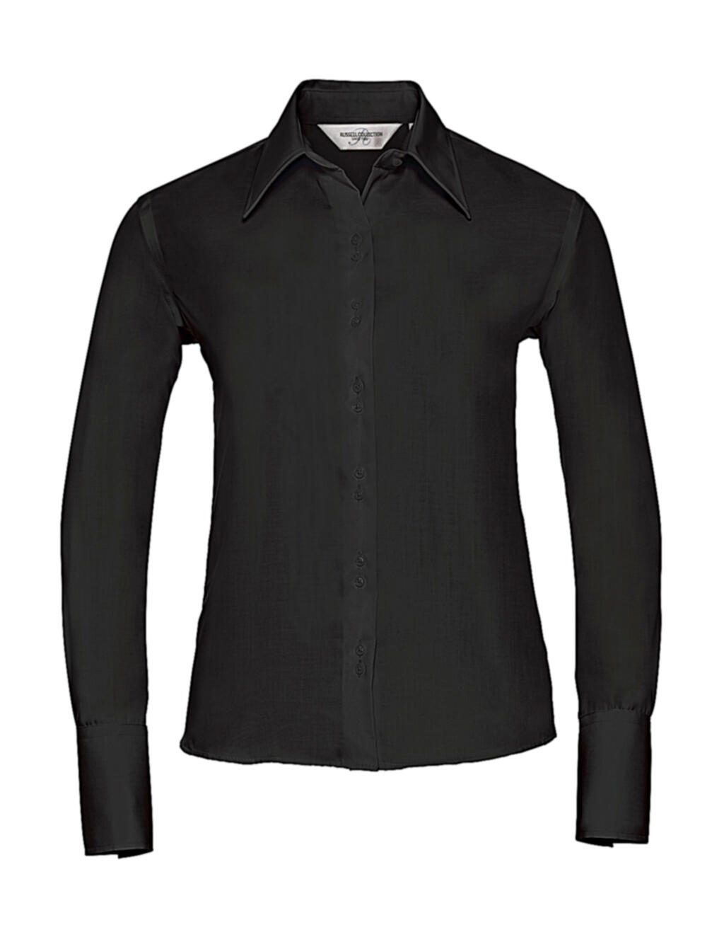 Camisa de manga larga para mujer, corte entallado, sin necesidad de planchado. - 36 - Negro