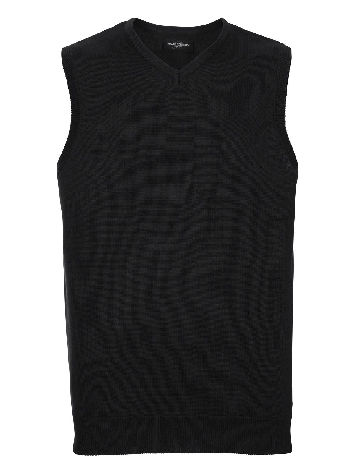 Jersey de punto sin mangas con cuello en V para hombre - 36 - Negro