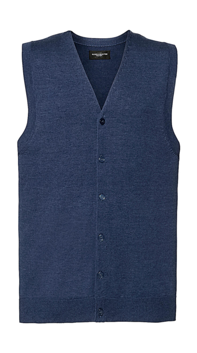 Chaleco con cuello en V para hombre - Denim jaspeado