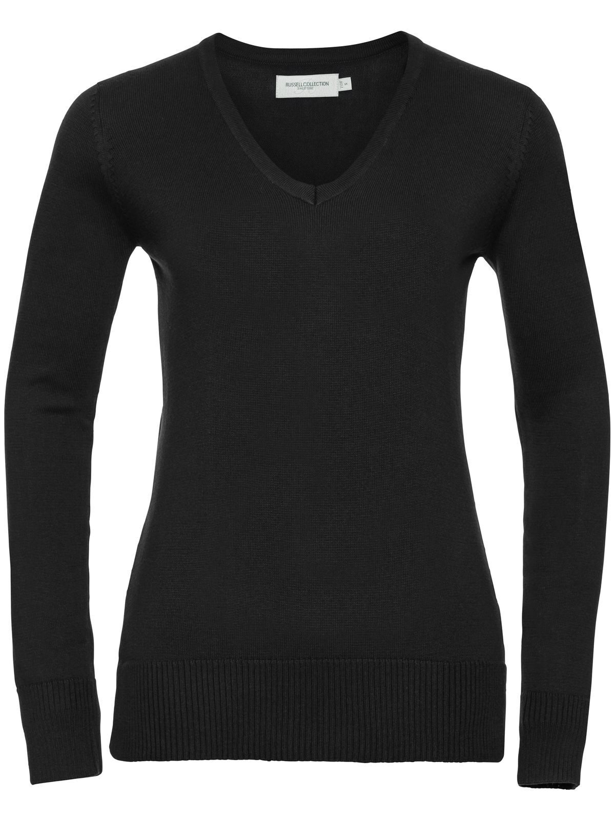 Jersey de punto con cuello en V para mujer - 36 - Negro