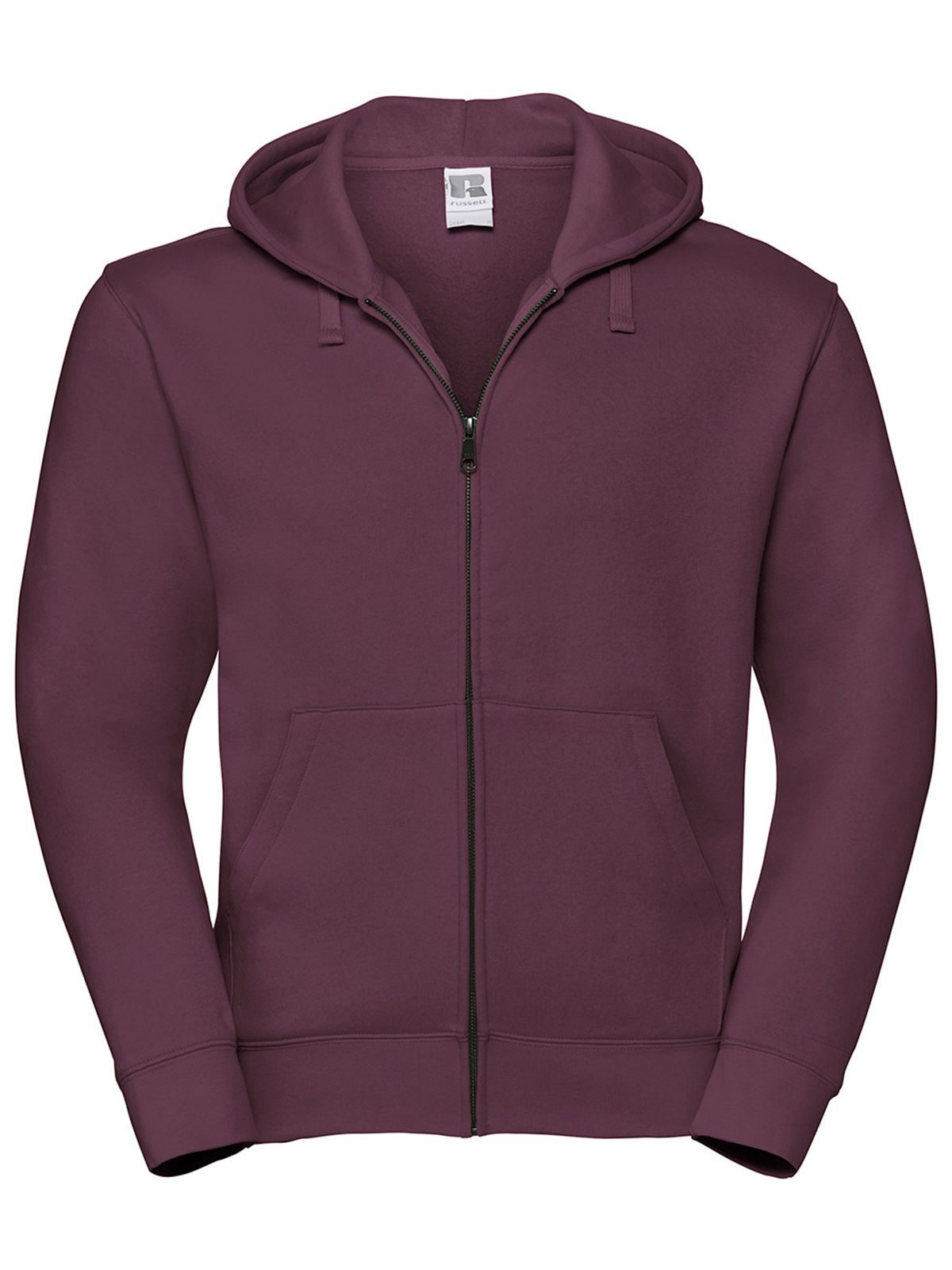 Chaqueta auténtica con capucha y cremallera para hombre - 41 - Borgoña