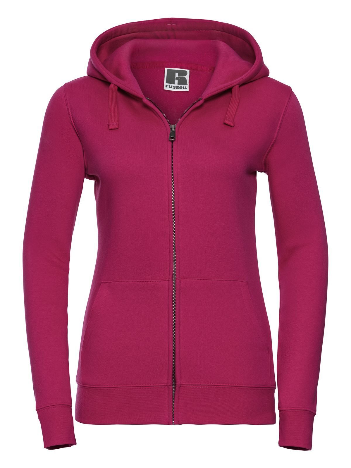 Chaqueta con capucha y cremallera auténtica para mujer - 57 - Fucsia