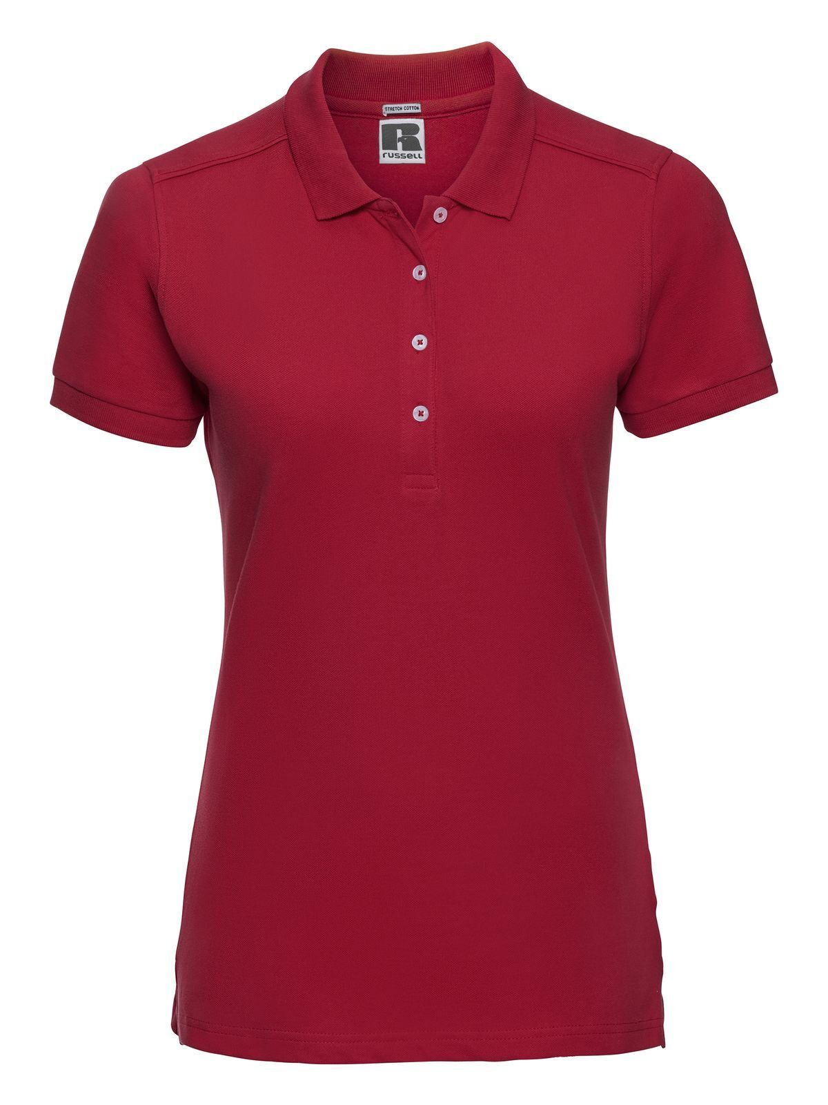 Polo ajustado elástico para mujer - CR - Rojo Clásico