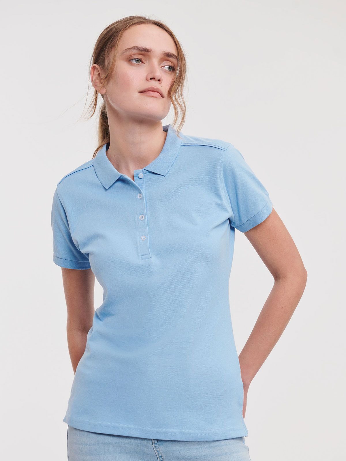 Polo ajustado elástico para mujer