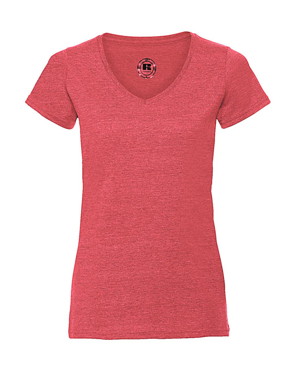 Camiseta de cuello en V para mujer HD - Marfil rojo