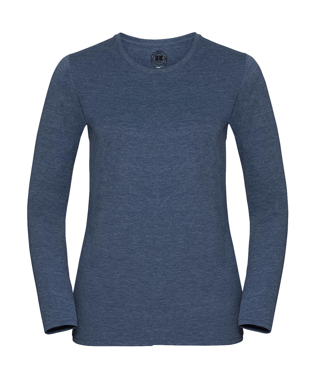 Camiseta de manga larga HD para mujer - Azul marino jaspeado brillante