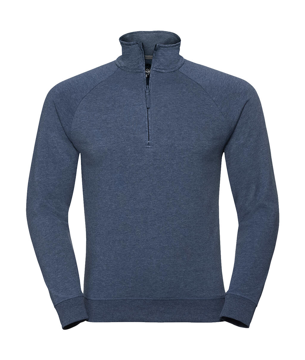 Sudadera francesa de felpa HD con cremallera de 1/4 para hombre - N9 - Azul marino jaspeado brillante
