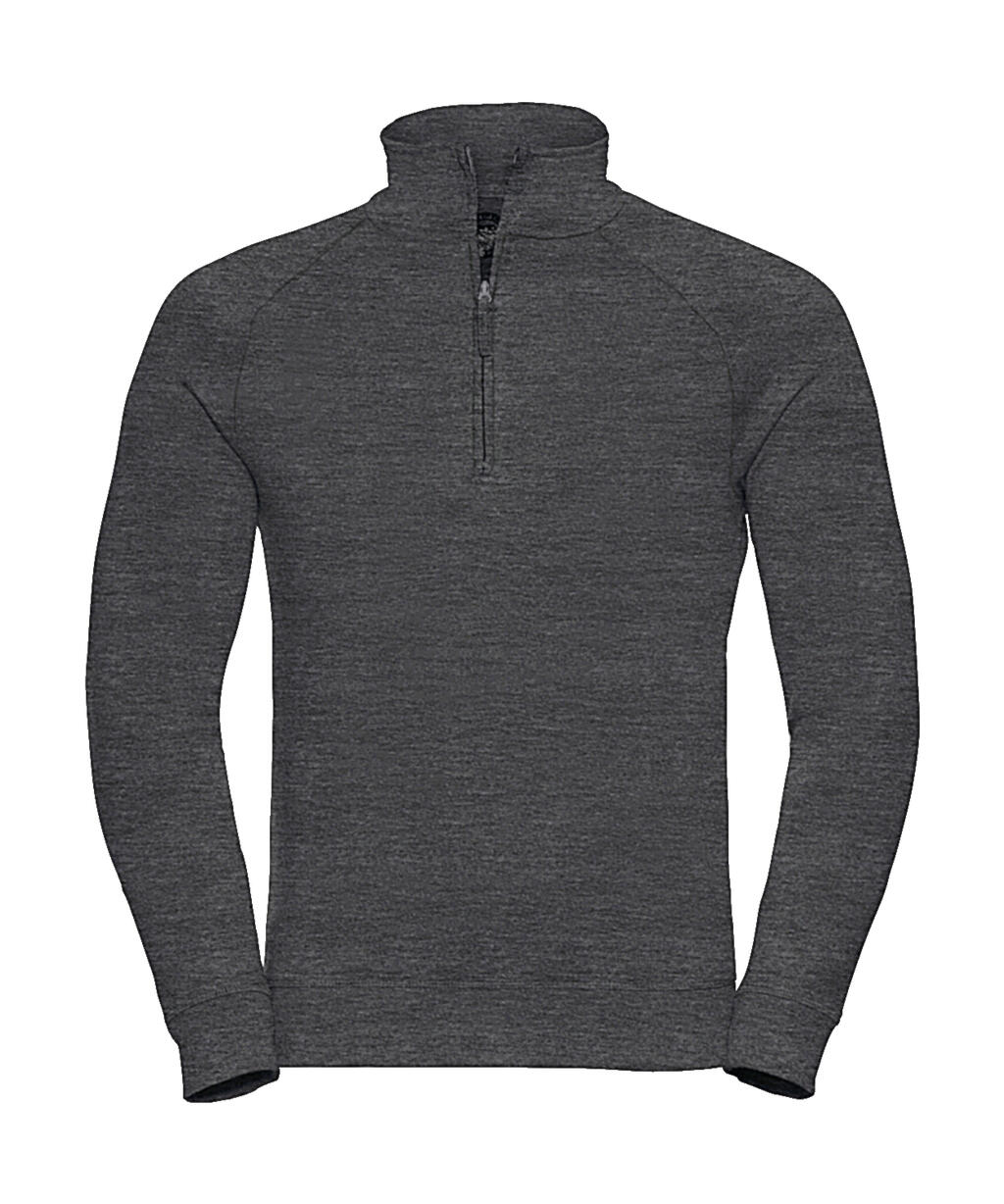 Sudadera francesa de felpa HD con cremallera de 1/4 para hombre - GY - Marfil gris