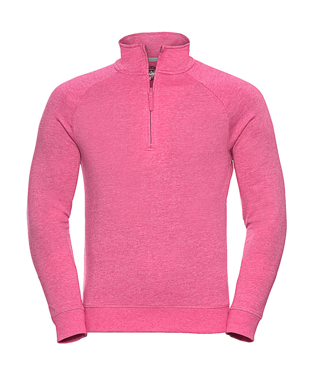 Sudadera francesa de felpa HD con cremallera de 1/4 para hombre - 2P - Jaspeado rosa