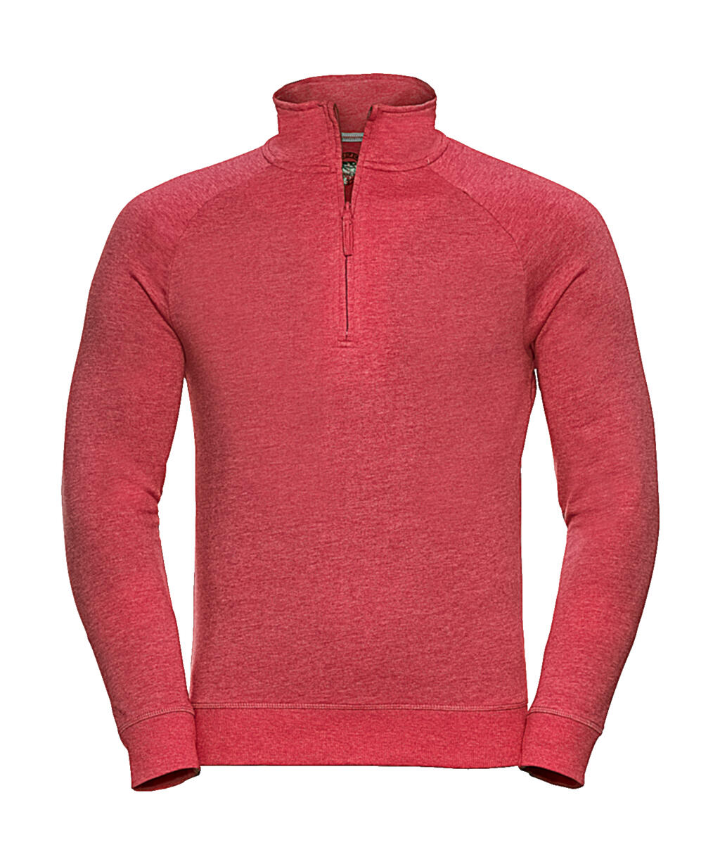 Sudadera francesa de felpa HD con cremallera de 1/4 para hombre - RM - Marfil rojo