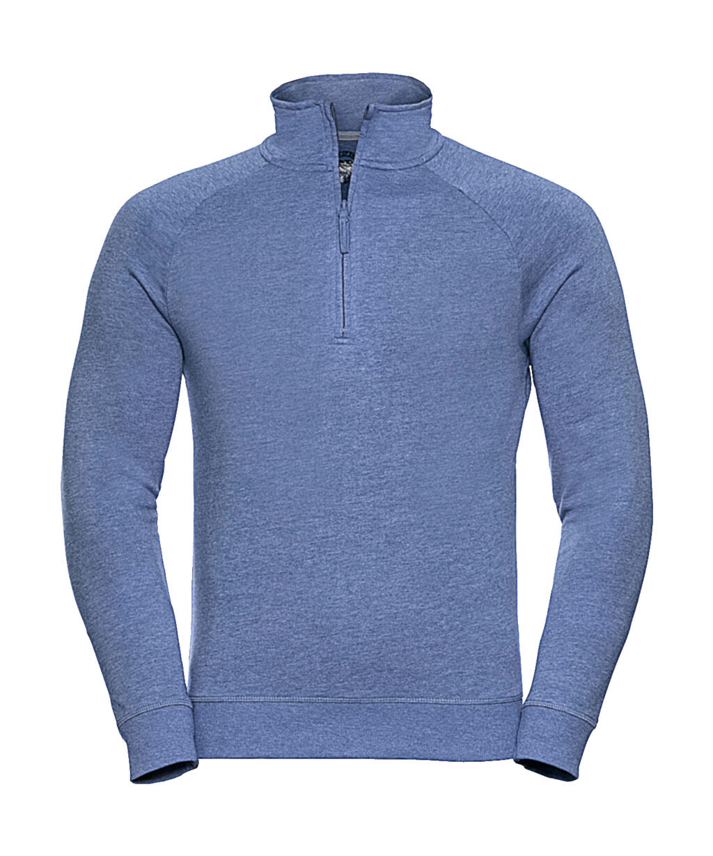 Sudadera francesa de felpa HD con cremallera de 1/4 para hombre - M3 - Marfil azul