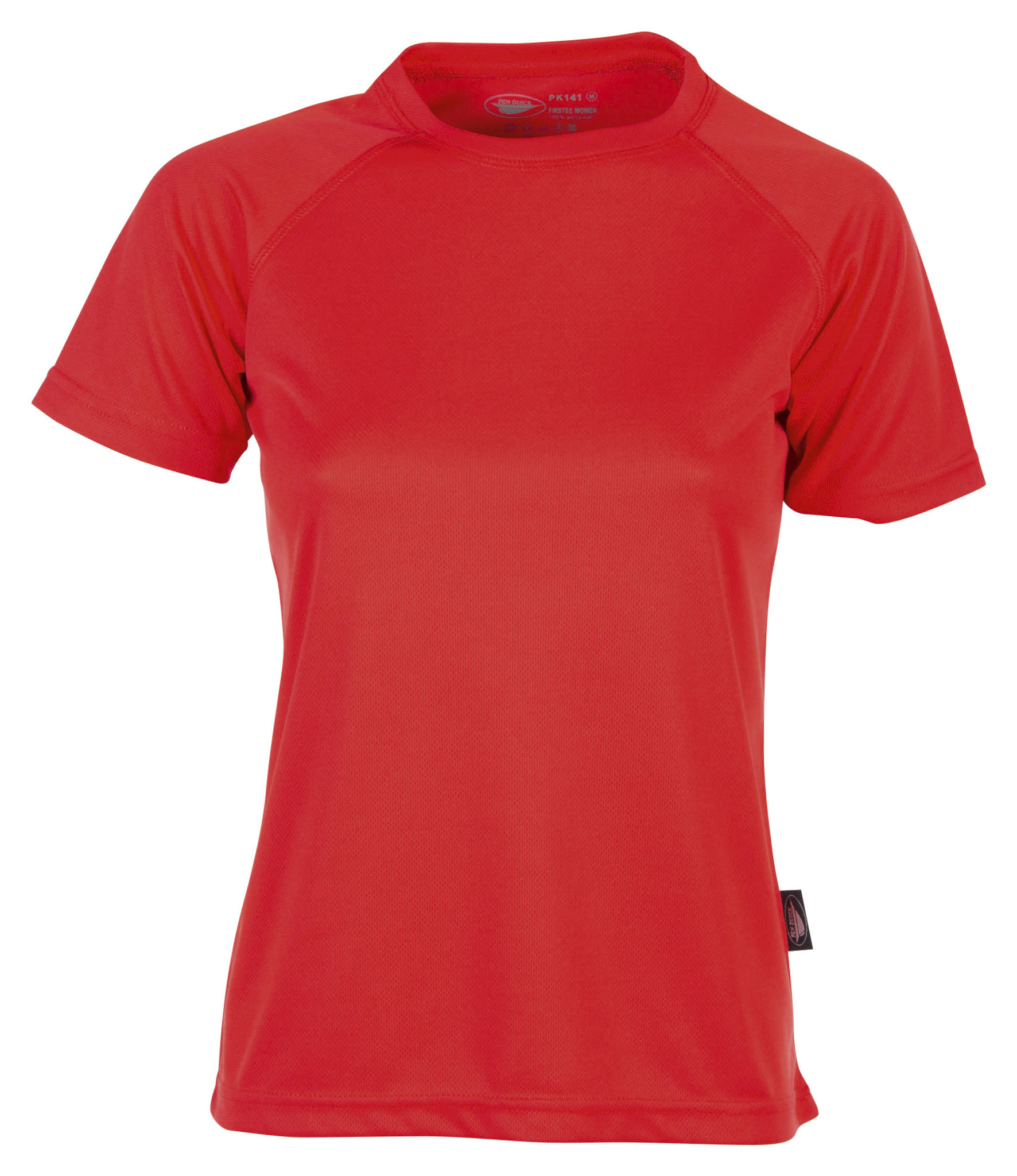 Camiseta deportiva Firstee para mujer, 100% poliéster, 140 g, talla XS. - RD - Rojo brillante